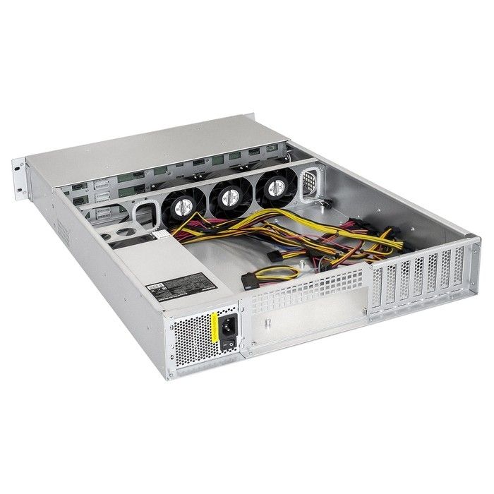 Exegate EX293408RUS Серверный корпус ExeGate Pro 2U660-HS12 <RM 19", высота 2U, глубина 660, БП 2U-1000ADS, 12xHotSwap>