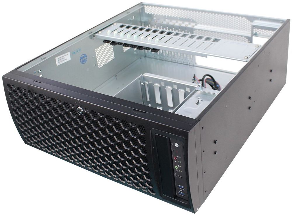 Серверный корпус/ Server case FL-T4U435, 4U/Tower, ATX, w/o psu, (support ATX or CRPS), 1x2,5" ext, 4x3,5" int, 2xUSB 3.0,3x9025mm fan, 8xFH PCIe expansion slots