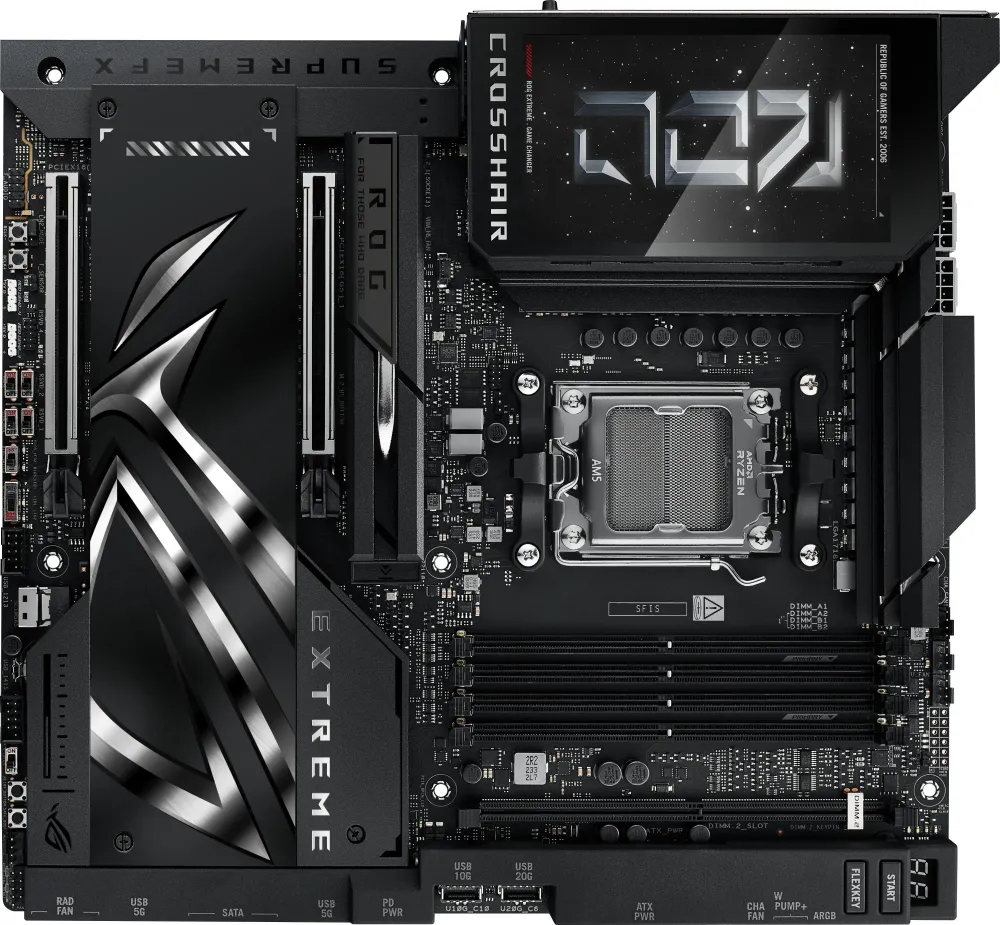 Материнская плата ASUS ROG CROSSHAIR X870E EXTREME, AM5, X870E, 4*DDR5, 4*SATA, 5*M.2, 10*USB 3.2, 2*Type-C, 2*USB4, 6*PCIx16, HDMI, E-ATX; 90MB1LB0-M0EAY0