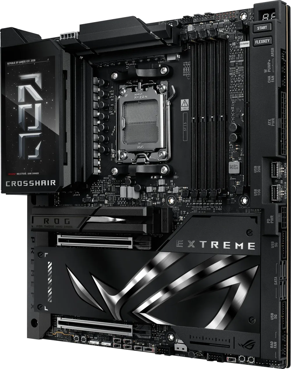Материнская плата ASUS ROG CROSSHAIR X870E EXTREME, AM5, X870E, 4*DDR5, 4*SATA, 5*M.2, 10*USB 3.2, 2*Type-C, 2*USB4, 6*PCIx16, HDMI, E-ATX; 90MB1LB0-M0EAY0