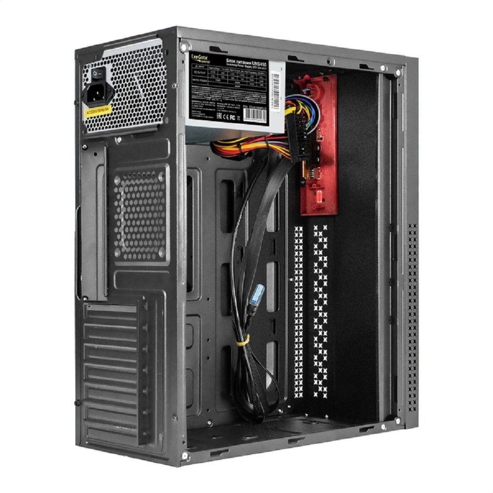 Exegate EX299335RUS Корпус Miditower ExeGate AA-443U-UNS450 (ATX, БП UNS450 с вент. 12см, 2*USB+1*USB3.0+HD Audio, черный)