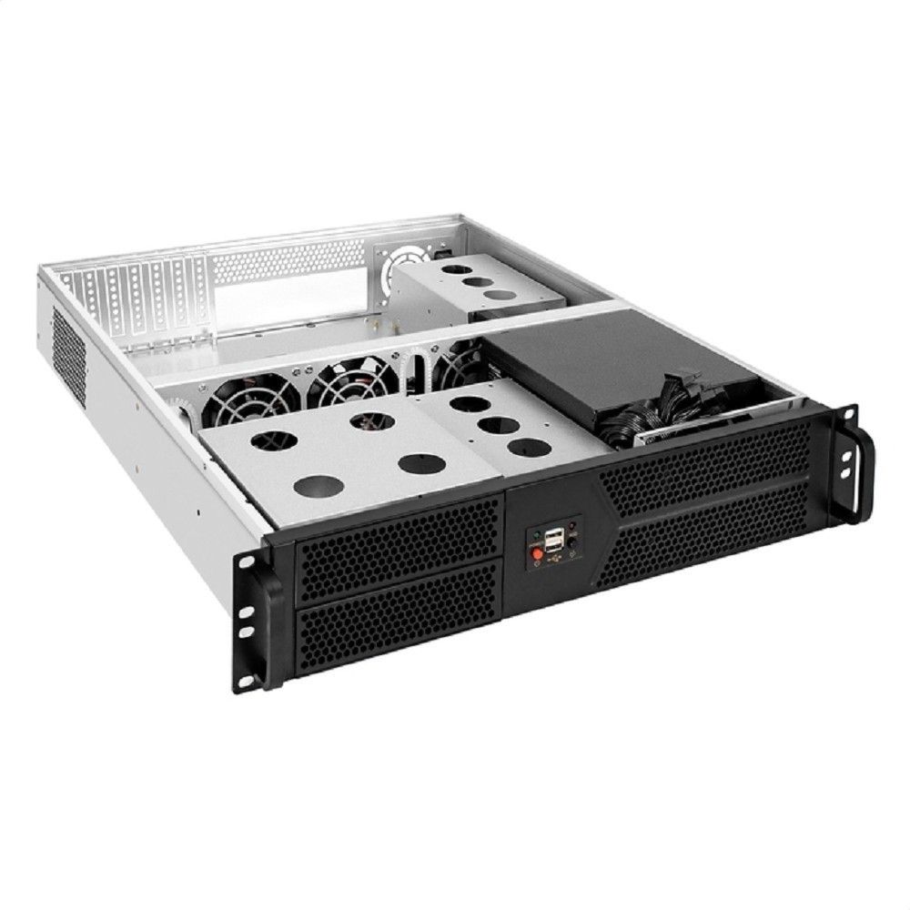 Exegate EX298456RUS Серверный корпус ExeGate Pro 2U550-04 <RM 19", высота 2U, глубина 550, БП 2U-920ADS, 2*USB>