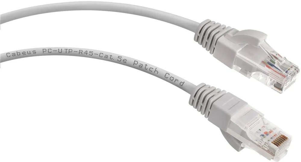Патч-корд Cabeus PC-UTP-RJ45-CAT.5E-20M U/UTP RJ-45 вил.-вилка RJ-45 кат.5E 20м серый ПВХ