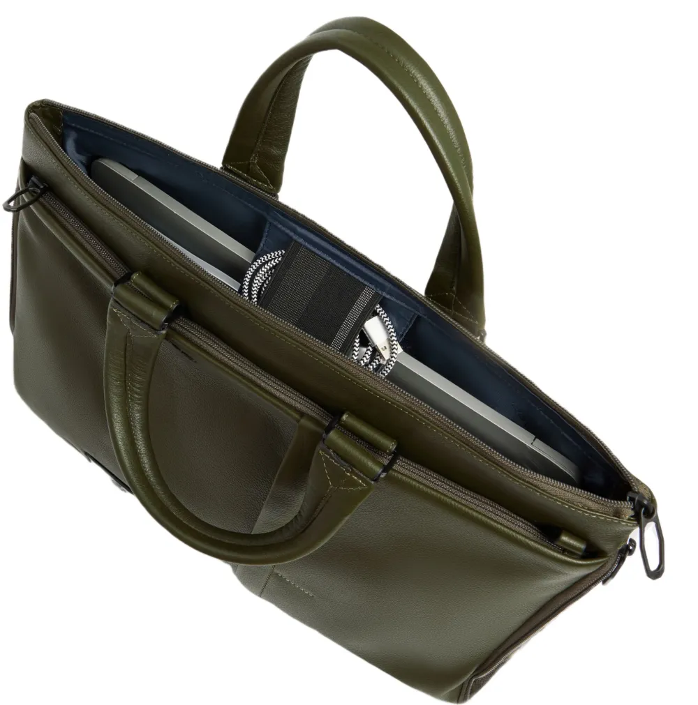 Деловая сумка мужская Piquadro Russel CA4021W137/VE2 с отделением для ноутбука 15.6" хаки натур.кожа