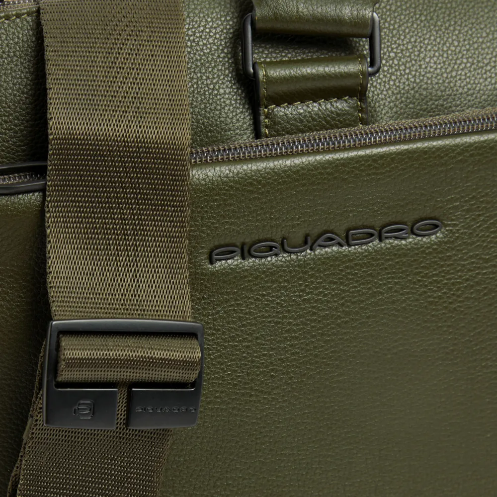 Деловая сумка мужская Piquadro Russel CA4021W137/VE2 с отделением для ноутбука 15.6" хаки натур.кожа