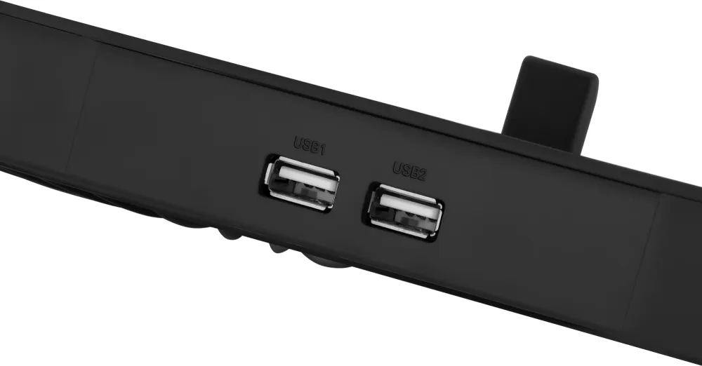 Подставка для ноутбука Digma D-NCP180-2x110RGB 18" 410x280x34мм 20дБ 2xUSB 2x 110ммFAN 700г Fan-control пластик ABS черный