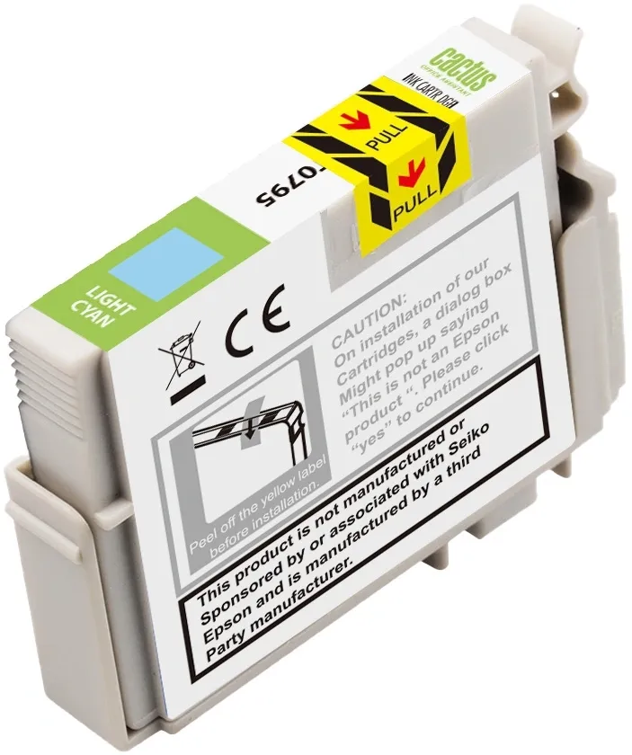 Картридж струйный Cactus CS-EPT0795 T0795 светло-голубой (13.8мл) для Epson Stylus Photo 1400/1500/PX700/710 с чипом