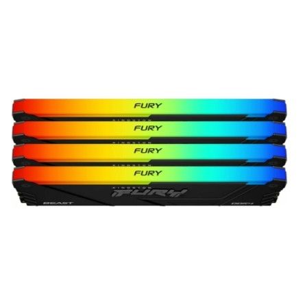 Память DDR4 4x32GB 3200MHz Kingston KF432C16BB2AK4/128 Fury Beast Black RGB RTL Gaming PC4-25600 CL16 DIMM 288-pin 1.35В dual rank с радиатором Ret