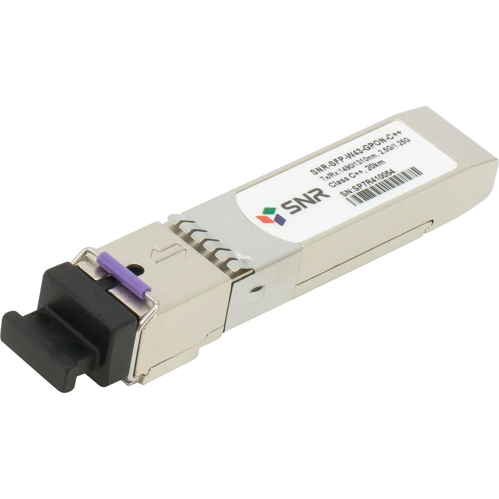 SNR SNR-SFP-W43-GPON-C++ Модуль SFP WDM GPON, дальность до 20км, Tx/Rx: 1490/1310нм (37dB)