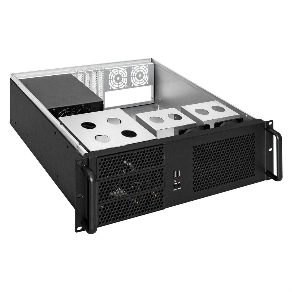 Exegate EX293184RUS Серверный корпус ExeGate Pro 3U390-08 <RM 19", высота 3U, глубина 390, БП 500RADS, USB>