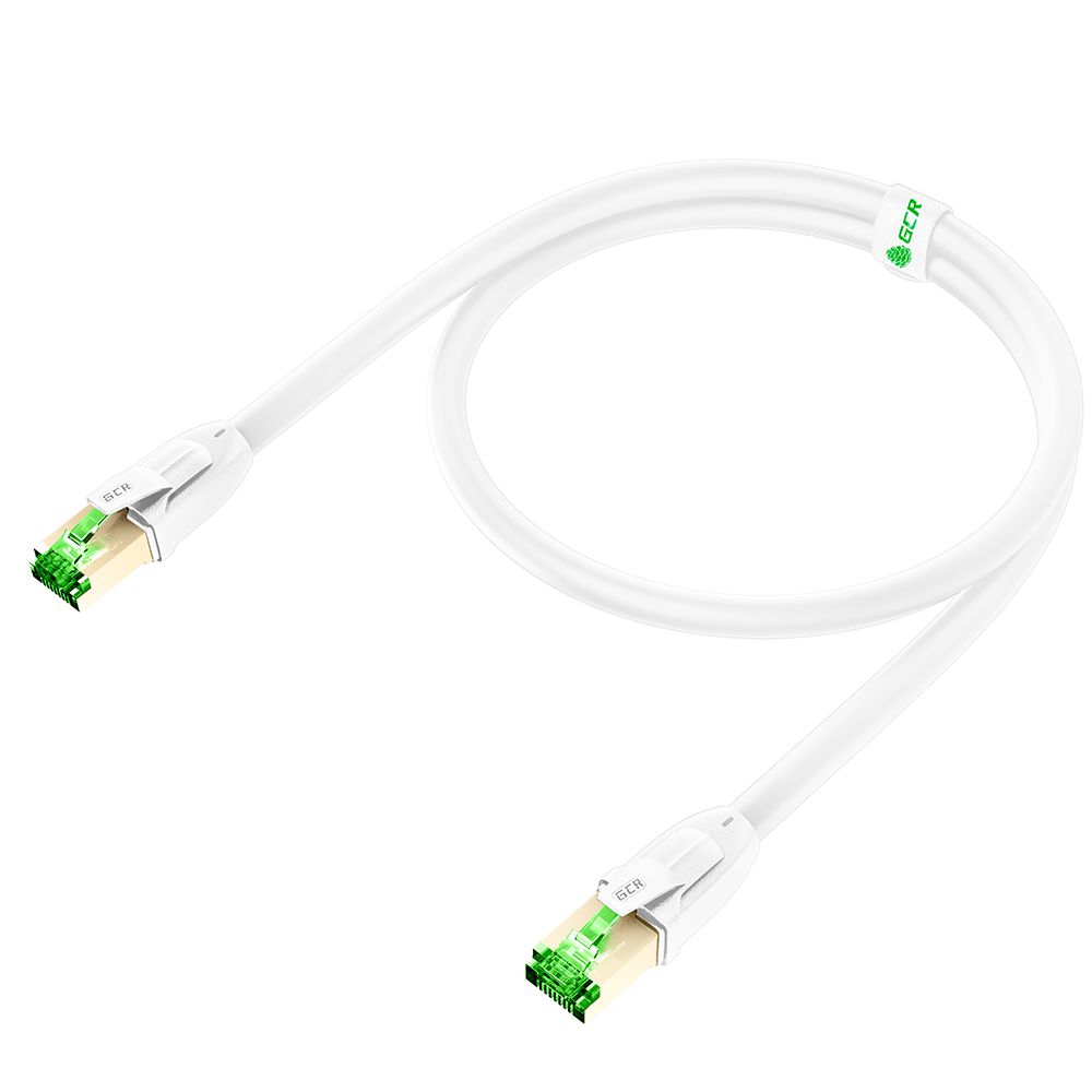 GCR PRO Патч-корд LSZH PROF кат.8 ethernet  2.0m S/FTP, RJ45, медь, 40 Гбит/с, 26 AWG, белый, литой, экранированные коннекторы 24K GOLD, T568B