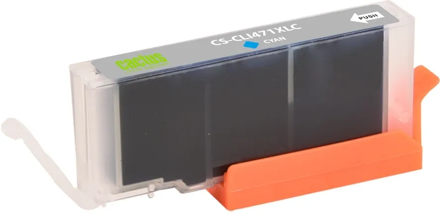 Картридж струйный Cactus CS-CLI471XLC CLI-471XL C голубой (10.8мл) для Canon TS5040/MG5740/MG6840/MG7740 с чипом