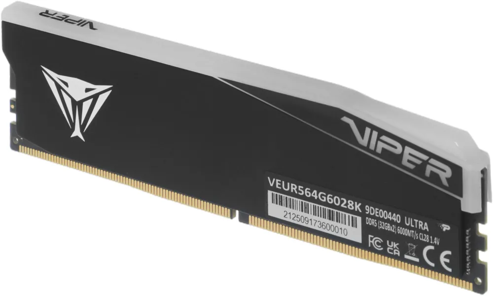 Память DDR5 2x32GB 6000MHz Patriot VEUR564G6028K Viper Elite 5 Ultra RGB RTL Gaming PC5-48000 CL28 DIMM 288-pin 1.4В kit single rank с радиатором Ret