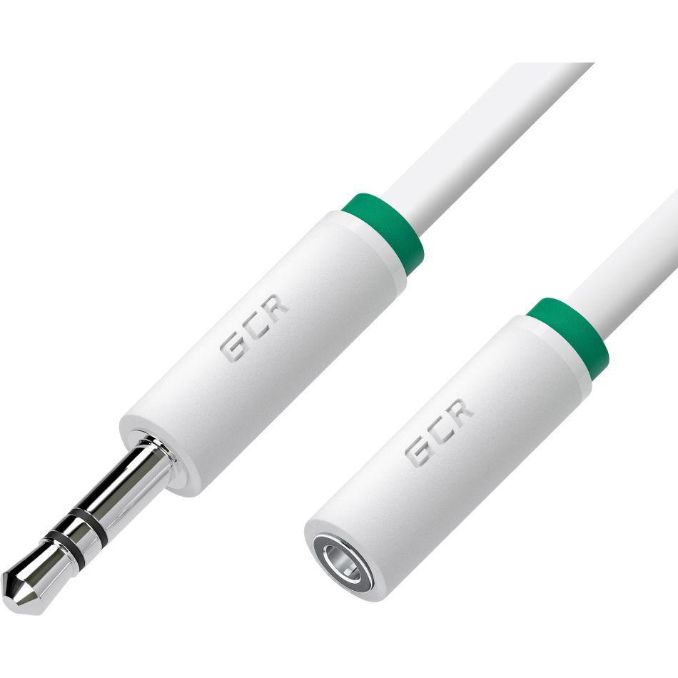 GCR PRO Удлинитель аудио 30.0m jack 3,5mm/jack 3,5mm белый, ультрагибкий, M/F, Premium, экран, стерео