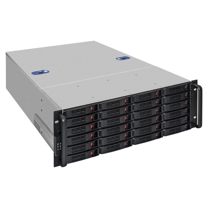Exegate EX293273RUS Серверный корпус ExeGate Pro 4U660-HS24 <RM 19", высота 4U, глубина 660, БП 600RADS, 24xHotSwap, USB>