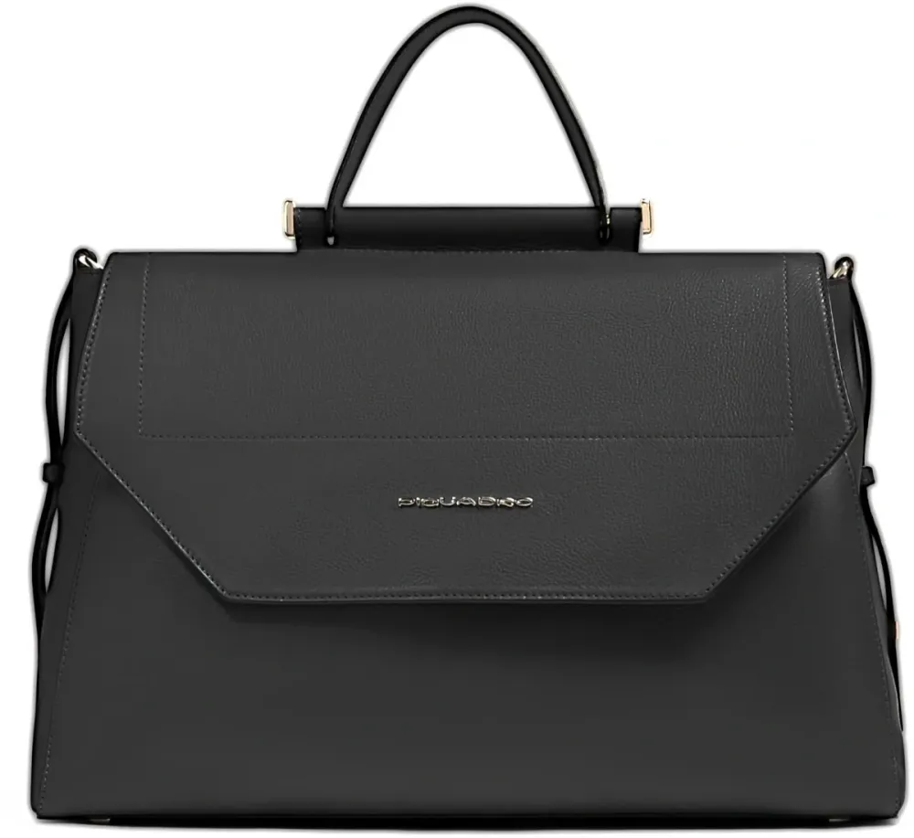 Деловая сумка женская Piquadro Circle BD6778W92/N с отделением для ноутбука 14" черная натур.кожа