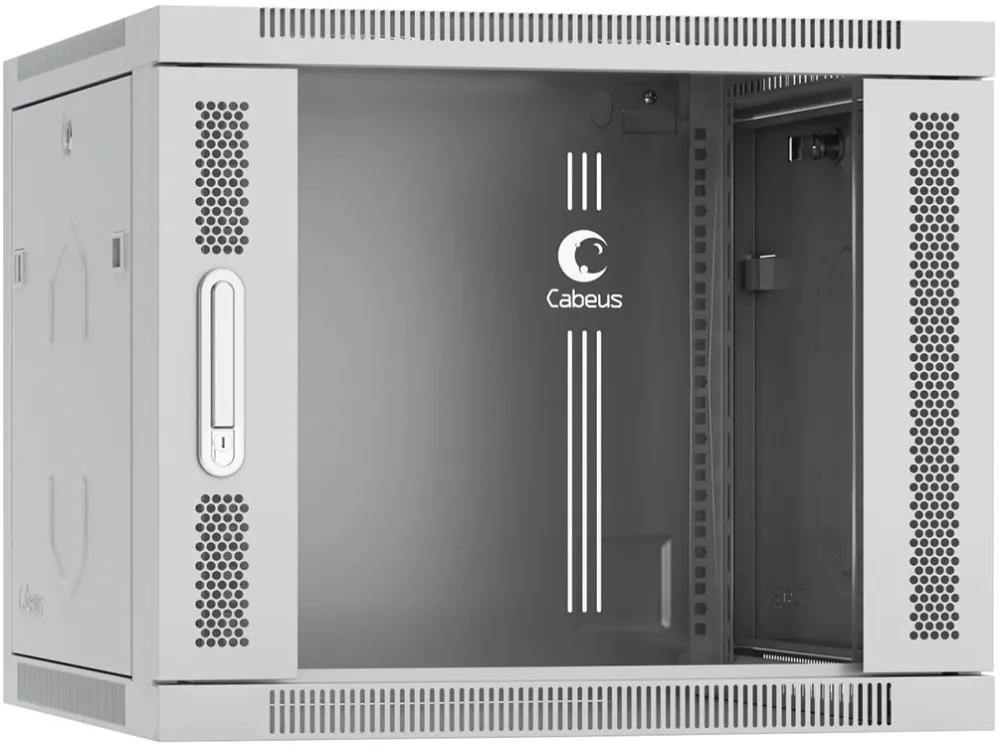 Cabeus SH-05F-9U60/45 Шкаф телекоммуникационный настенный 19" 9U 600x450x501mm (ШхГхВ) дверь стекло