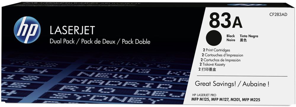 Картридж лазерный HP 83A CF283A черный бар.в компл. (1500стр.) для HP LJ Pro M125nw/M127fw