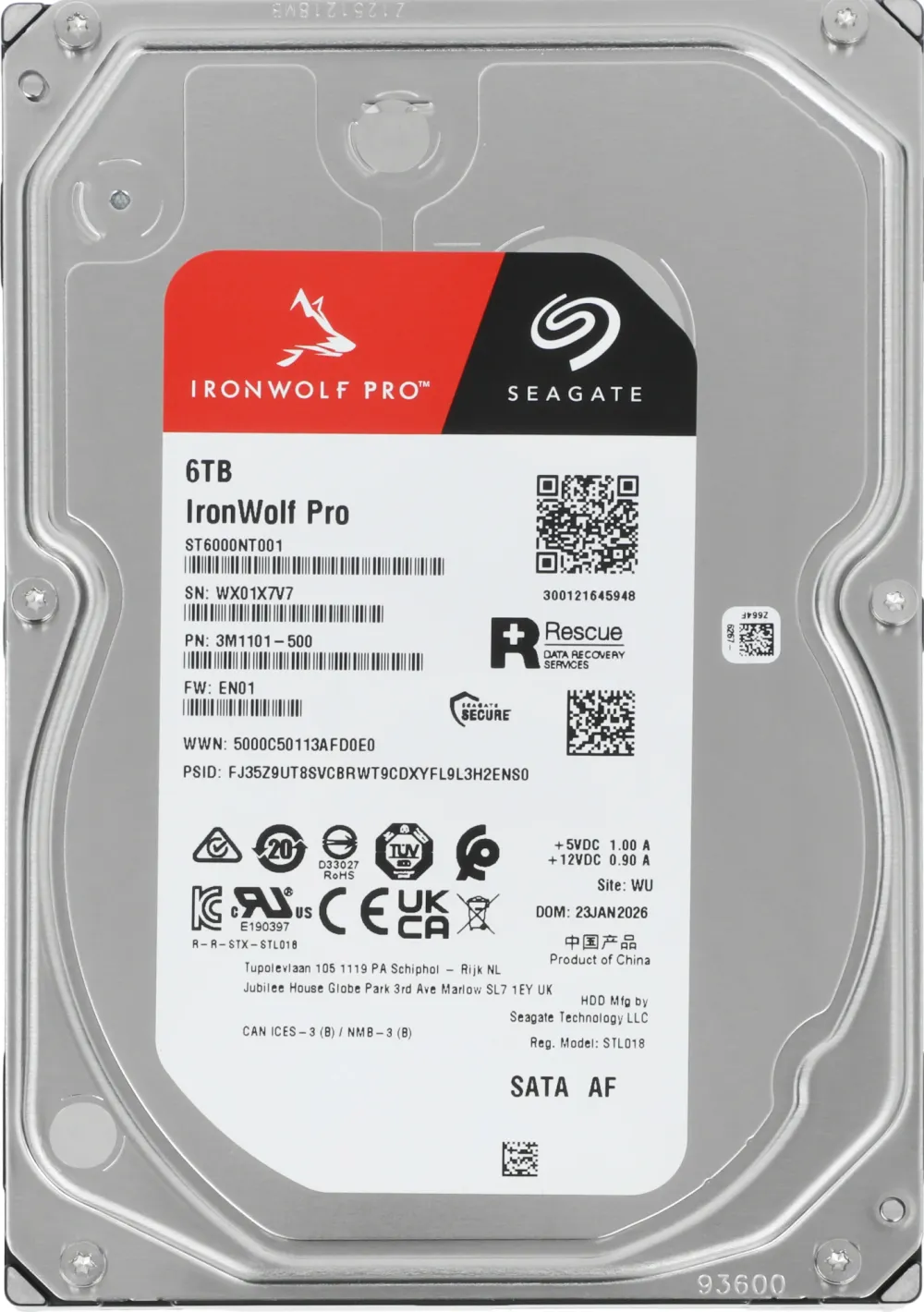 Жесткий диск Seagate SATA-III 6TB ST6000NT001 NAS Ironwolf Pro 512E (7200rpm) 256Mb 3.5"