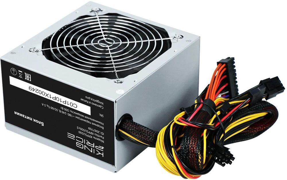 Блок питания KingPrice ATX 500W KPPSU500 (20+4pin) 120mm fan 4xSATA