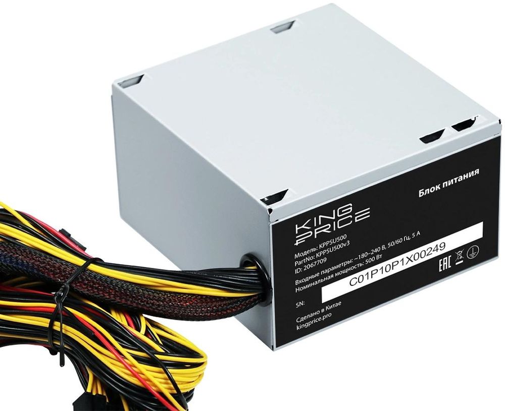 Блок питания KingPrice ATX 500W KPPSU500 (20+4pin) 120mm fan 4xSATA