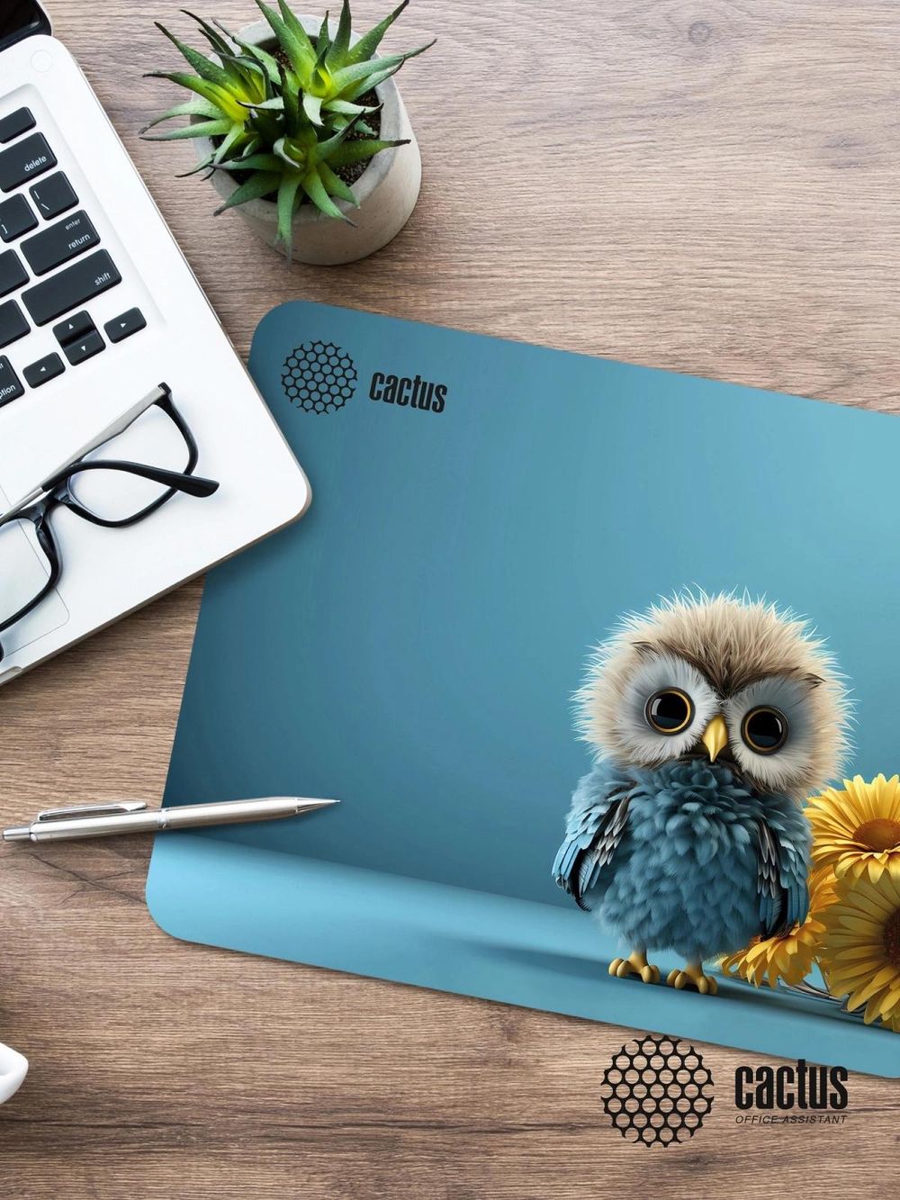Коврик для мыши Cactus Owl blue 220x180x2мм (CS-MPC-P07XS)