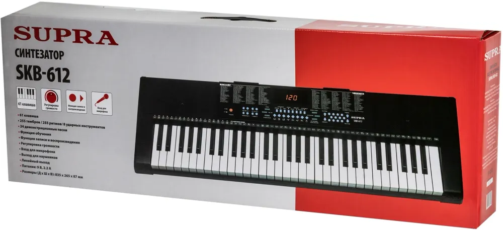 Синтезатор Supra SKB-612 61клав. черный