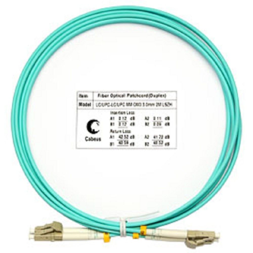 Шнур оптический duplex LC-LC 50/125mm OM3 2м Cabeus FOP-50-LC-LC-2m Шнур оптический duplex LC-LC 50/125mm OM3 2м LSZH