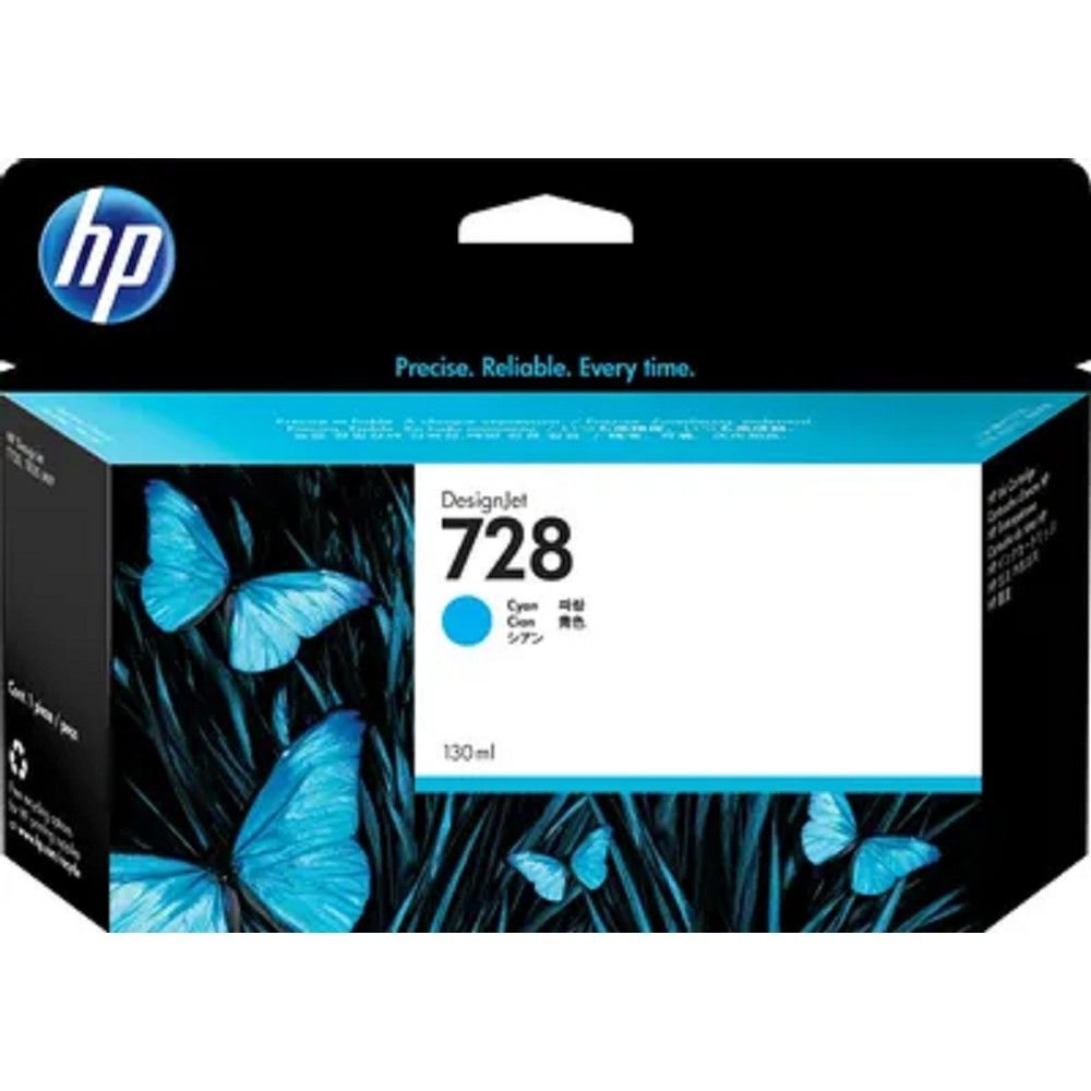 Картридж струйный HP 728 F9J67A голубой (130мл) для HP DJ T730/T830