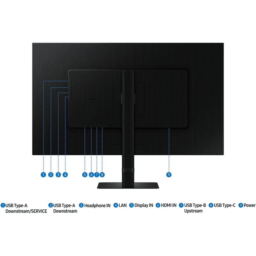Монитор Samsung 32" S32D804UAIXCI черный VA LED 16:9 HDMI матовая HAS Piv 3000:1 350cd 178гр/178гр 3840x2160 60Hz DP 4K USB 6.9кг