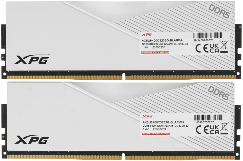 Модуль памяти ADATA 64GB DDR5 6400 DIMM XPG Lancer RGB 2*32, 1.4V, CL32-39-39, On-Die ECC, Power Management IC, white