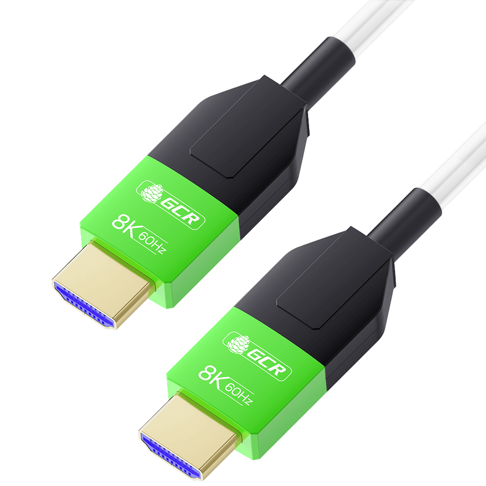 GCR Кабель 20.0m оптический HDMI 2.1 8K 60Hz, 4K 144Hz, высокоскоростной 48.0 Гбит/с, белый