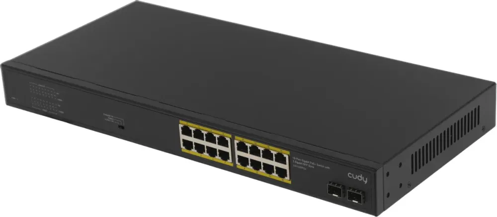 Коммутатор Cudy GS1020PS2 (L2) 16x1Гбит/с 2SFP 16PoE+ 200W неуправляемый
