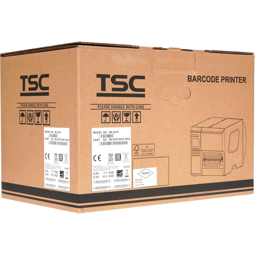 Термопринтер TSC ML341P (ML341P-A001-0202 ) 300dpi 152мм/с 2.3"/USB/RS232/Eth/Wi-Fi для печ.этик. черный