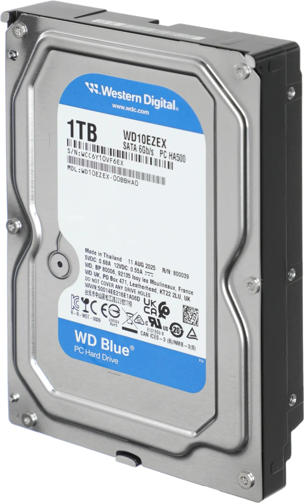 Жесткий диск WD SATA-III 1Tb WD10EZEX Desktop Caviar Blue (7200rpm) 64Mb 3.5"