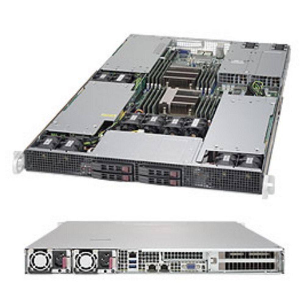 Платформа системного блока SuperMicro SYS-1028GR-TRT 1U Rackmount CSE-118GH-R1K66B X10DRG-HT LGA 2011 16xDDR4 10xSATA3 4xUSB3.0 2xUSB2.0 VGA 4xPCI-Ex16 PCI-E3.0x8 (in x16)