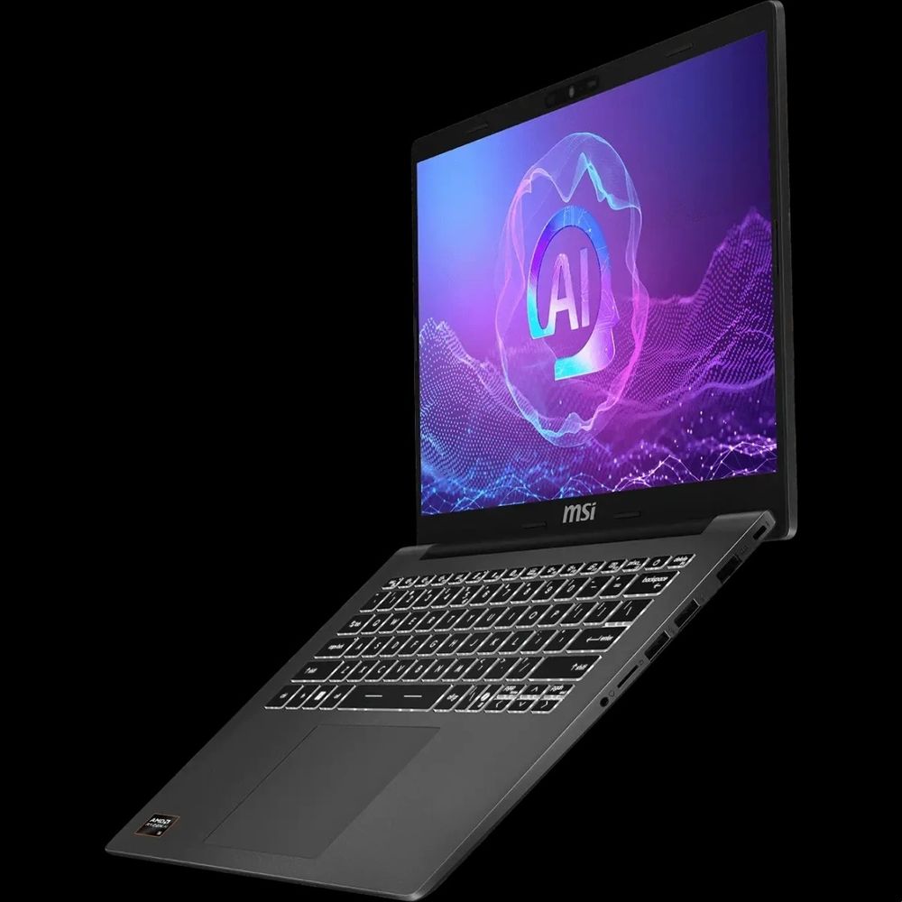 Ноутбук MSI Modern A14 AI+ F3HMG AMD Ryzen AI 5 330 14" FHD (1920*1080),IPS,DDR5 16GB (8GB*2),512GB SSD AMD Radeon Graphics,backlight,46.8Wh,1.5kg,1y,Dos,Platinum Gray