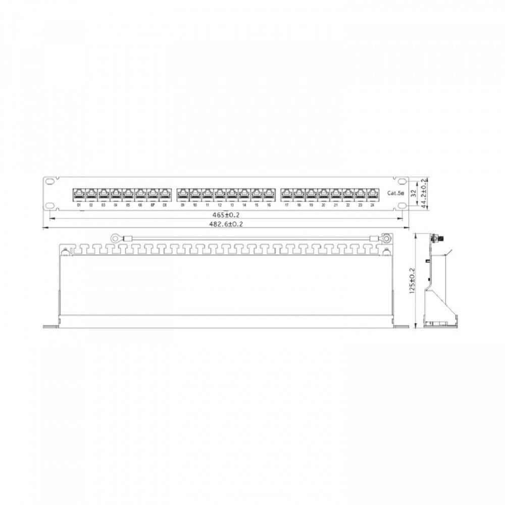 NTSS Патч-панель NTSS PREMIUM 1U 24 порта RJ45 FTP cat.5е, Krone IDC (инструмент в комплекте), с органайзером NTSS-PP2-PM-1U-24-FTP-RJ45-5e-K