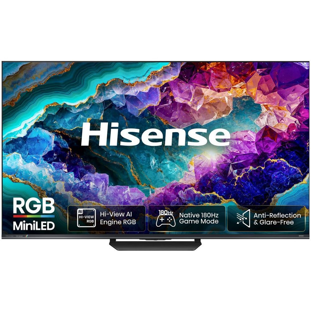 Телевизор RGB Mini-LED 55'' Hisense/ 55", Ultra HD, VA, Local Dimming Zones 704, 4K 48-180Hz, 2K 48-330Hz, Smart TV (HomeOS U9.5), Wi-Fi, DVB-T2/T/C/S2/S, HDR 10+, Dolby Vision, Dolby Atmos, Bluetooth, 2.1.2 CH, 2*10W(Main)+20W(Subwoofer)+2*5W(Side), 500 