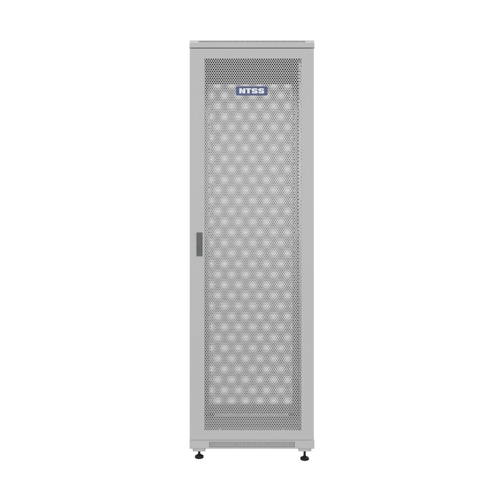 NTSS Шкаф напольный универсальный серверный NTSS R 47U 600х600мм, 4 профиля 19, двери перфорированная и перфорированная, боковые стенки съемные, регулируемые опоры, разобранный, серый RAL 7035 NTSS-R4