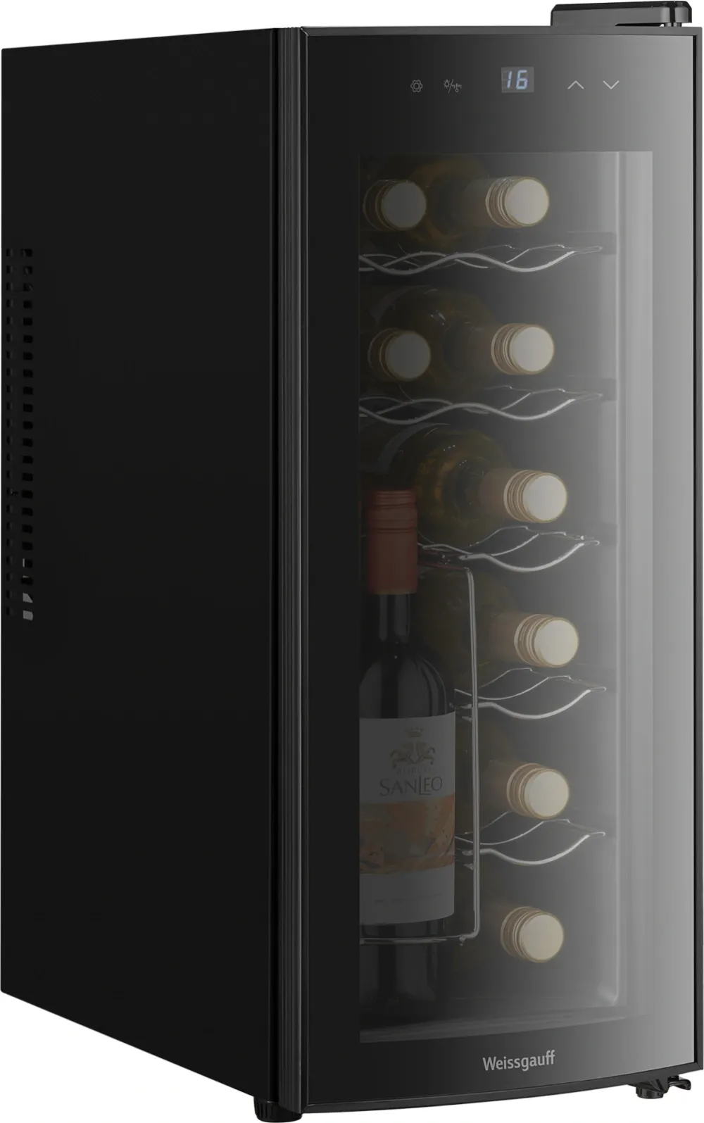 Винный шкаф Weissgauff WWC-12 Bottle 1-нокамерн. черный