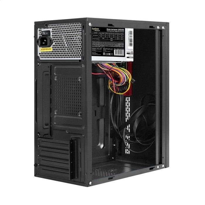 Exegate EX299261RUS Корпус Minitower ExeGate BAA-403U-UNS400 (mATX, БП UNS400 с вент. 12см, 2*USB+1*USB3.0, HD Audio, черный)