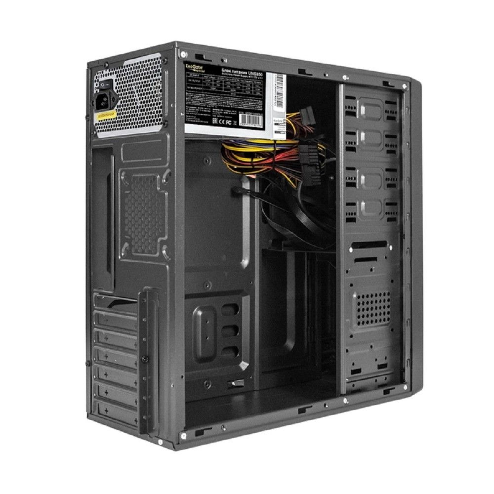 Exegate EX299381RUS Корпус Miditower ExeGate XP-402U2-UNS350 (ATX, БП UNS350 с вент. 12см, 1*USB+2*USB3.0, аудио, черный)