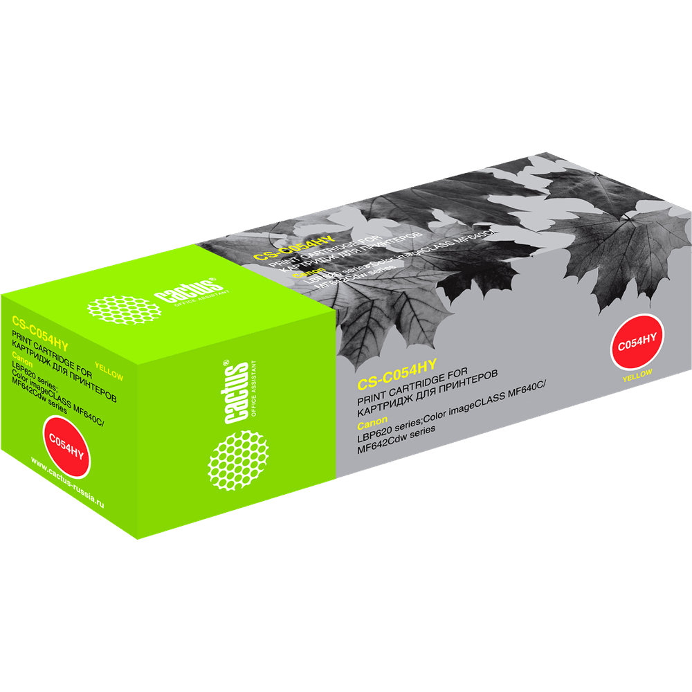 Картридж лазерный Cactus CS-C054HY 054 H Y желтый (2300стр.) для Canon LBP 621Cw/623Cdw/641Cw/643Cdw