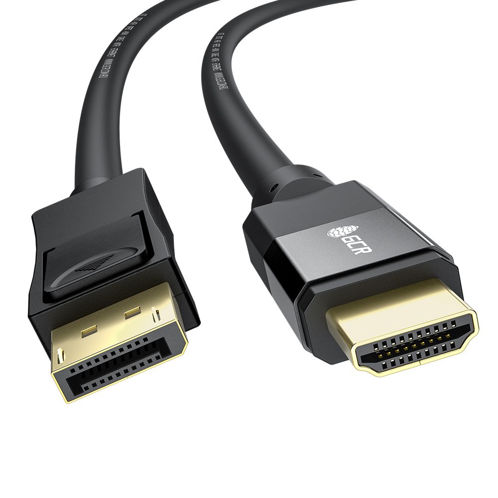 GCR PRO Кабель-переходник PROF 5.0m DisplayPort > HDMI, M/M, Ultra HD 4K, 60Hz, черный, медь, 3Х экран с армированием