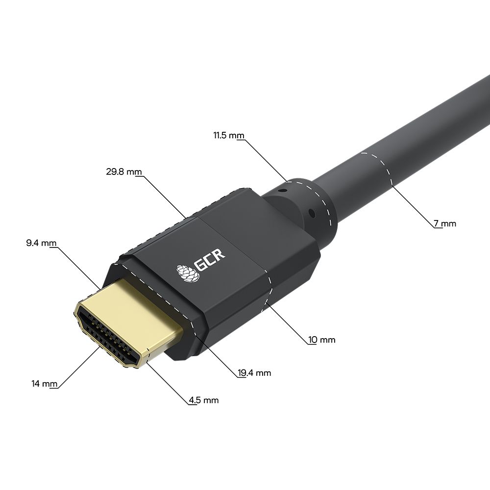 GCR PRO Кабель-переходник PROF 5.0m DisplayPort > HDMI, M/M, Ultra HD 4K, 60Hz, черный, медь, 3Х экран с армированием