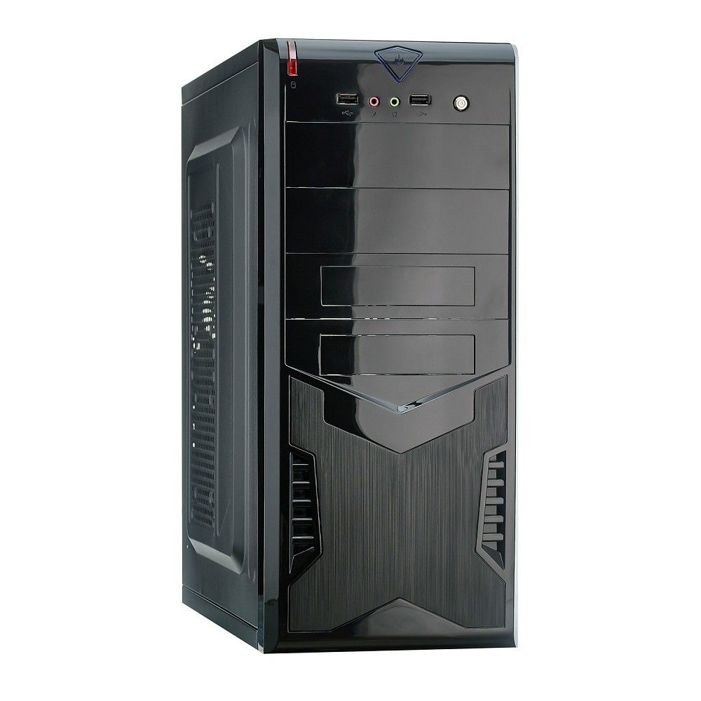 Exegate EX280387RUS Корпус Miditower Exegate CP-604 Black, ATX, <CP400W, 80mm>, 2*USB, Audio