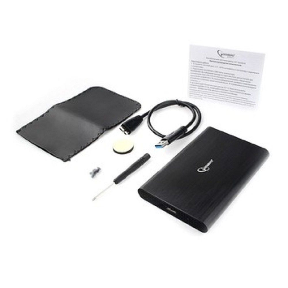 Gembird EE2-U3S-50 Внешний корпус 2.5" чёрный, USB 3.0, SATA, до 2 Тб, алюминий