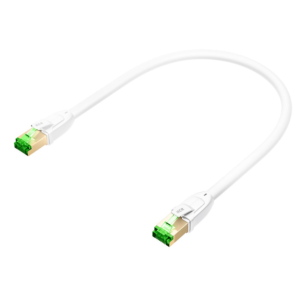 GCR PRO Патч-корд LSZH PROF кат.8 ethernet 30.0m S/FTP, RJ45, медь, 40 Гбит/с, 26 AWG, белый, литой, экранированные коннекторы 24K GOLD, T568B