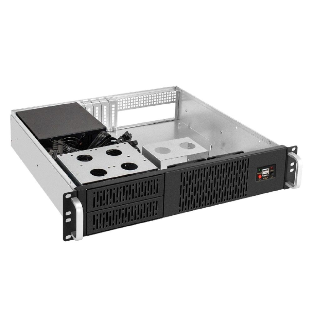 Exegate EX297152RUS Серверный корпус ExeGate Pro 2U400-02 <RM 19", высота 2U, глубина 400, БП 500ADS, USB>